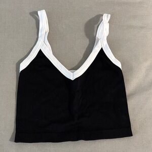 Kids Black and White Crop Tank Top